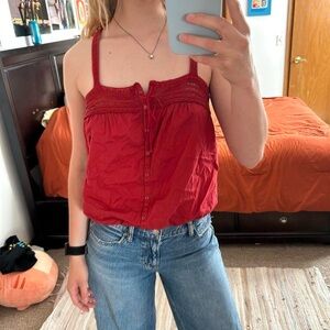 american eagle coral tank top